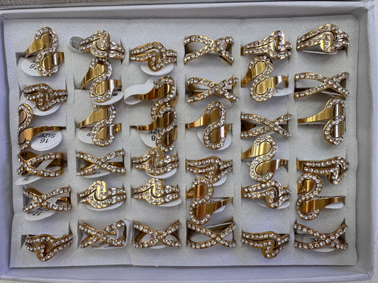 335B anillos acero dorado x36