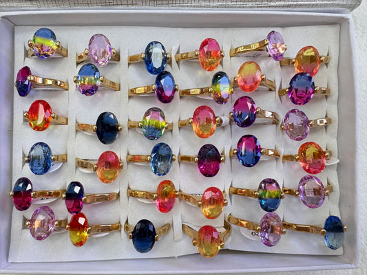 701B anillos acero dorado x36