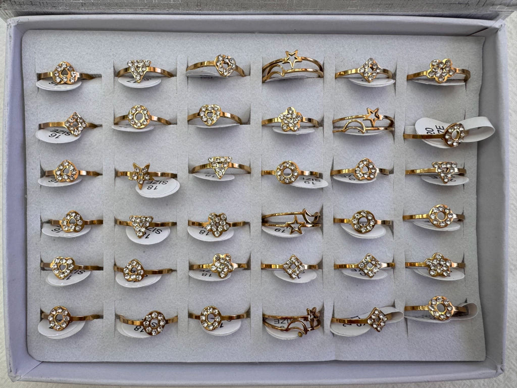367B anillos acero dorado x36