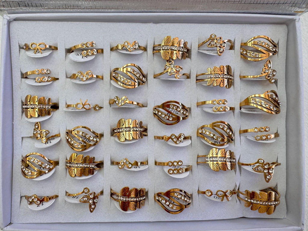 508B anillos acero dorado x36