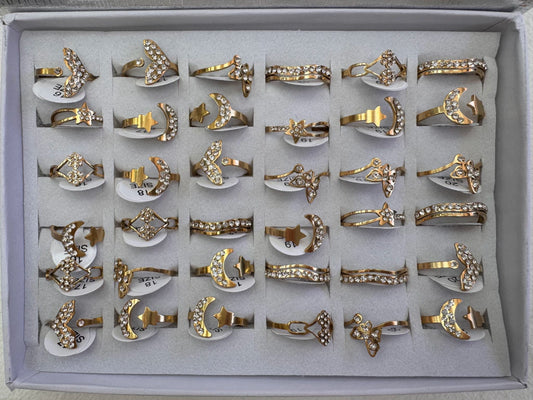515B anillos acero dorado x36