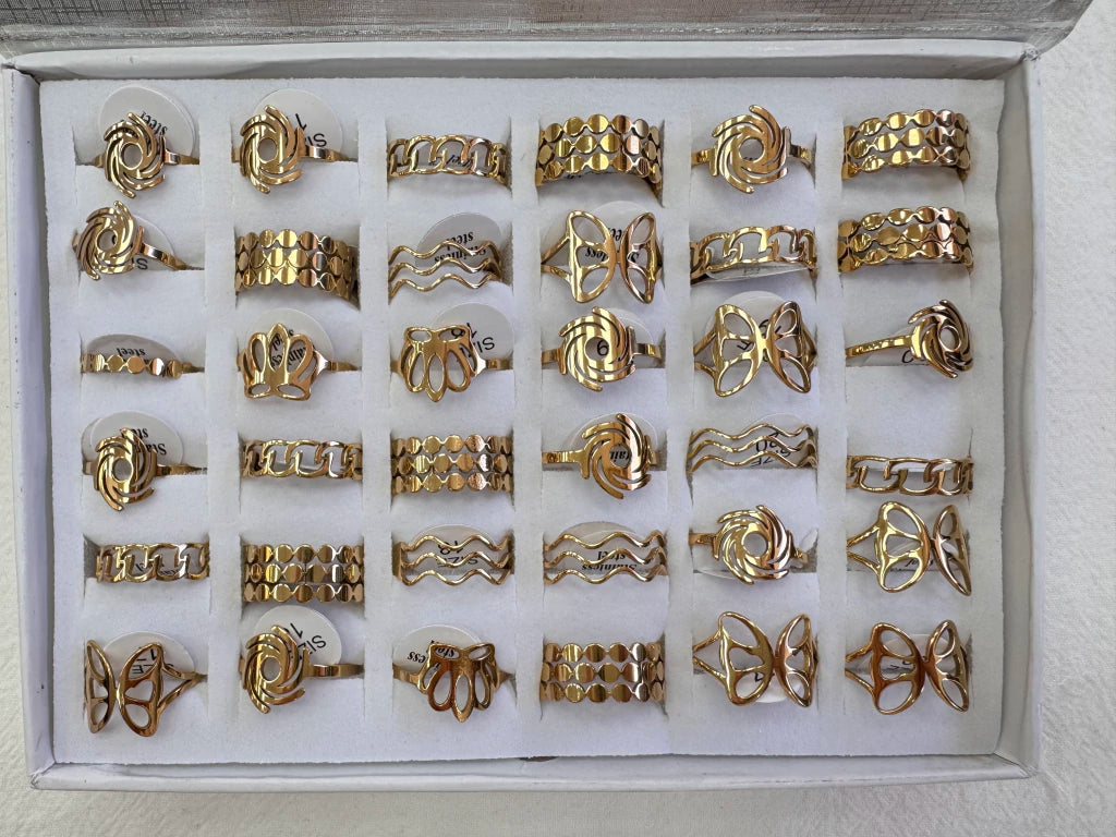 623B-5 anillos acero dorado x36