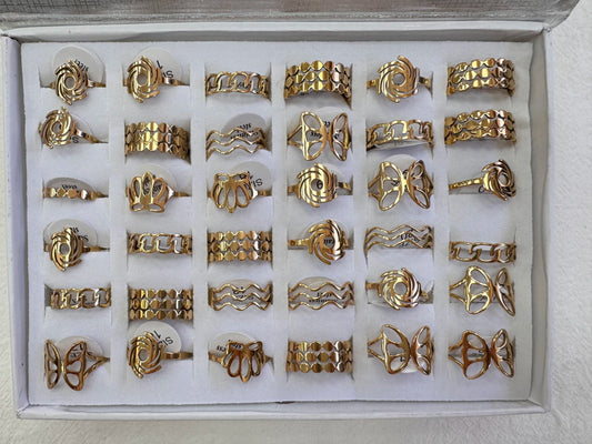 623B-5 anillos acero dorado x36