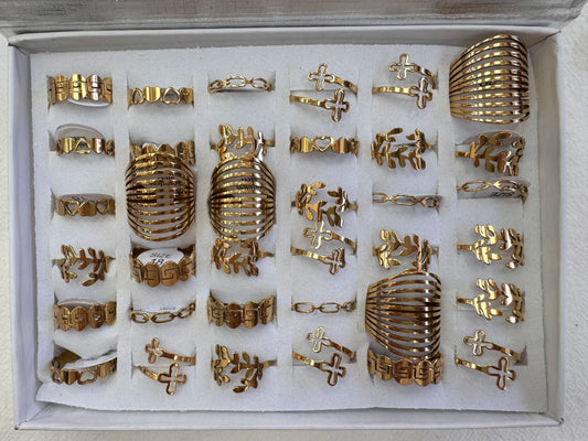 623B-9 anillos acero dorado x36