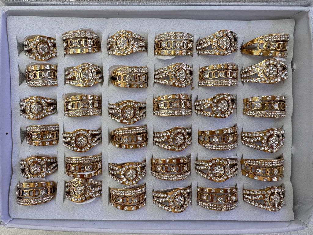 333B anillos acero dorado x36