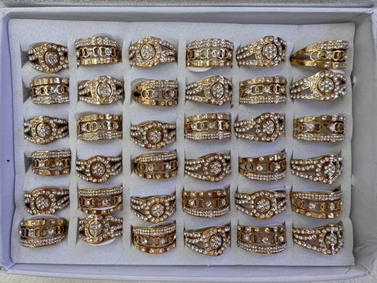333B anillos acero dorado x36