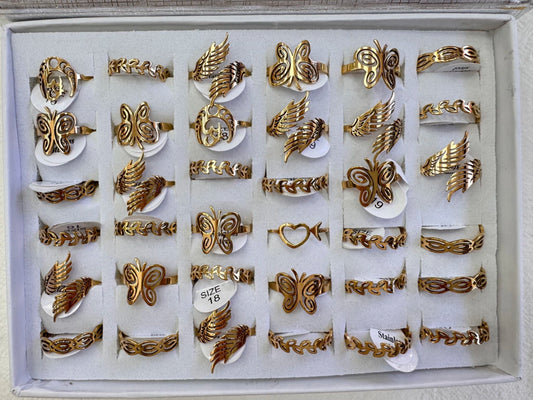 623B-3 anillos acero dorado x36