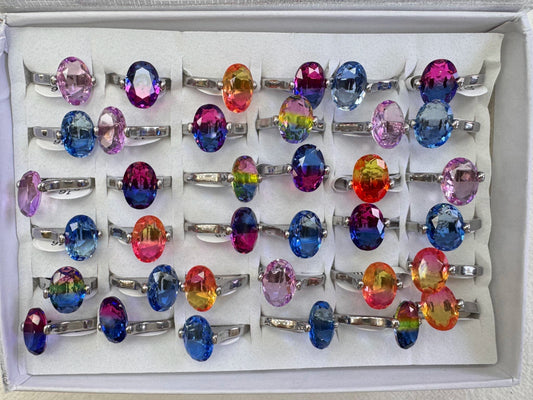 701A anillos acero plateado x36