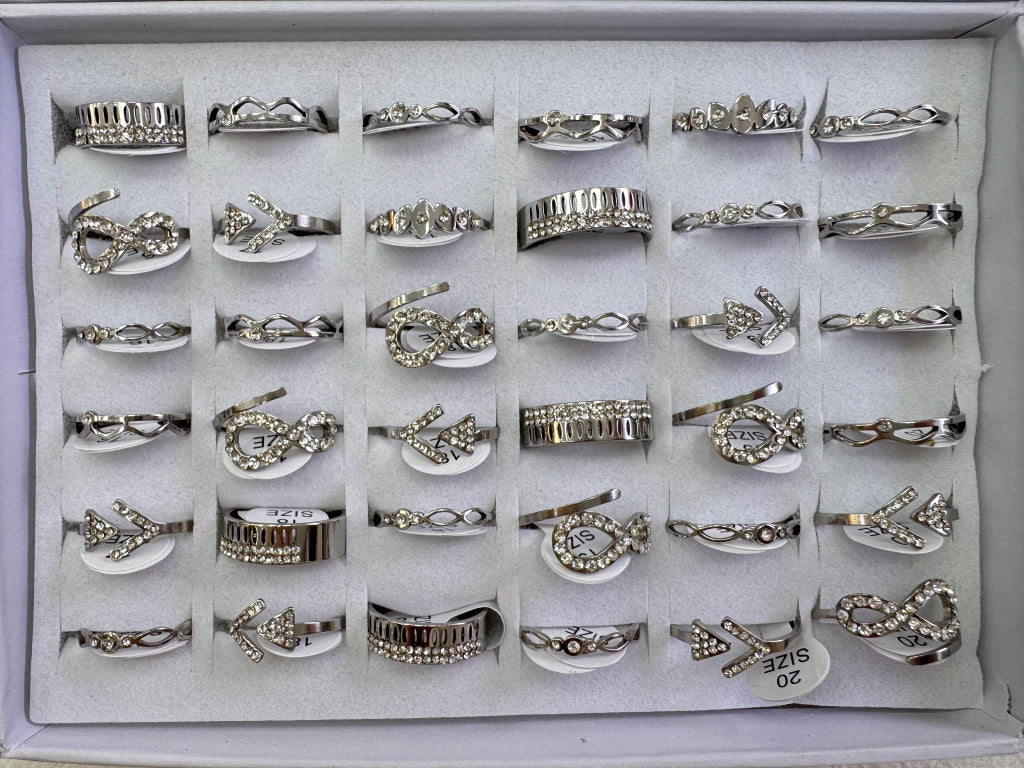 332A anillos acero plateado x36