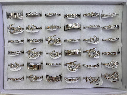 332A anillos acero plateado x36