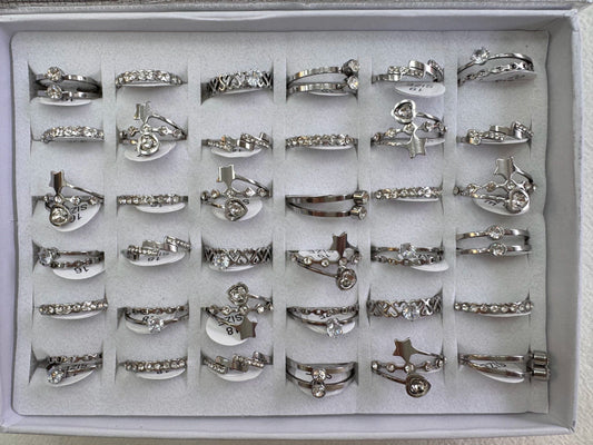 507A anillos acero plateado x36
