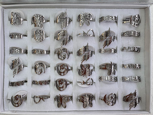 697A anillos acero plateado x36