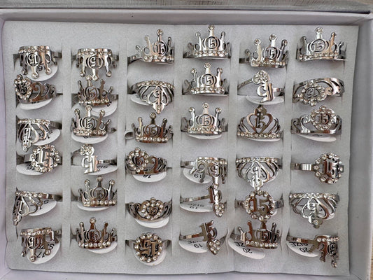320A. anillos acero plateado x36