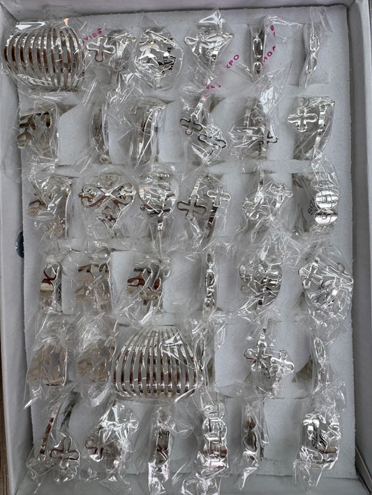 623C-9 anillos acero blanco x36