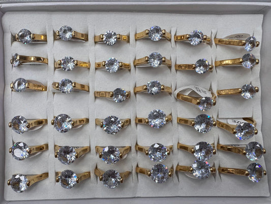 702B. anillos acero dorado