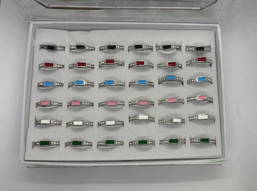 510A Anillos acero plateado x36u