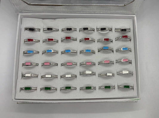 510A Anillos acero plateado x36u