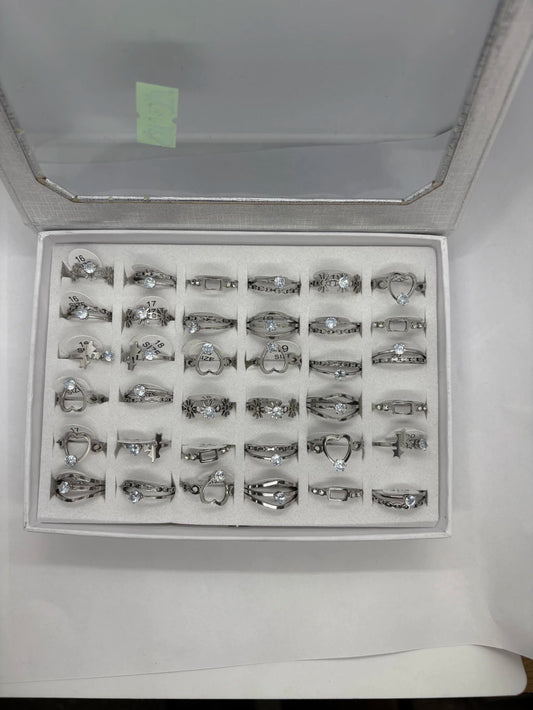 733A anillo acero plateado x36u