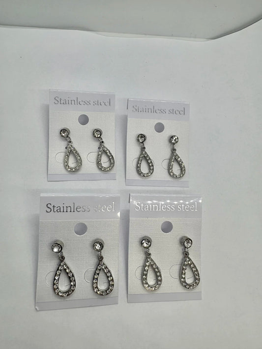 795A aros acero plateado x12u