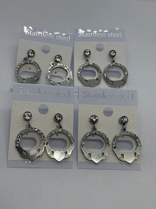 796A aros acero plateado x12u