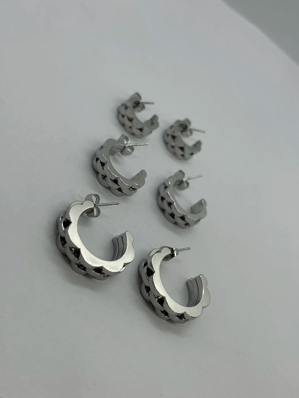 799A aros acero plateado x12u