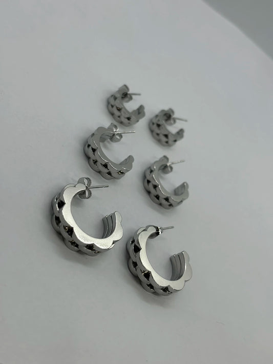 799A aros acero plateado x12u