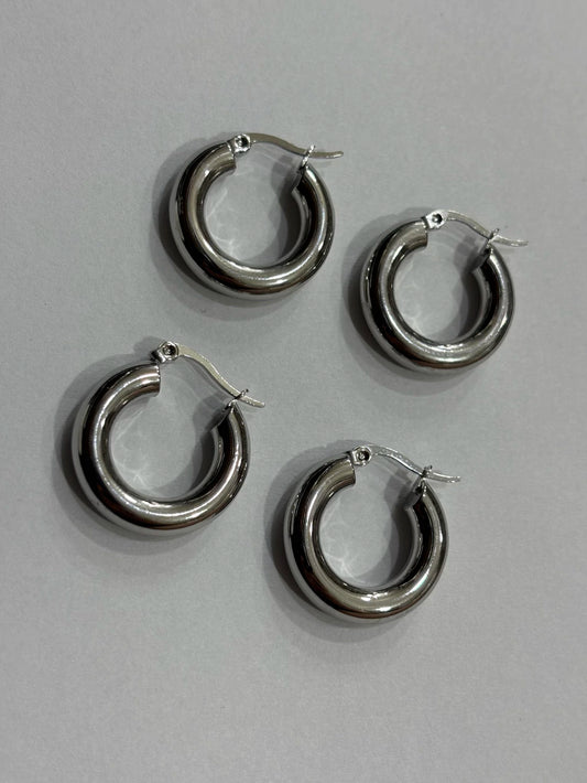 632-A2 argollas acero plateado x12