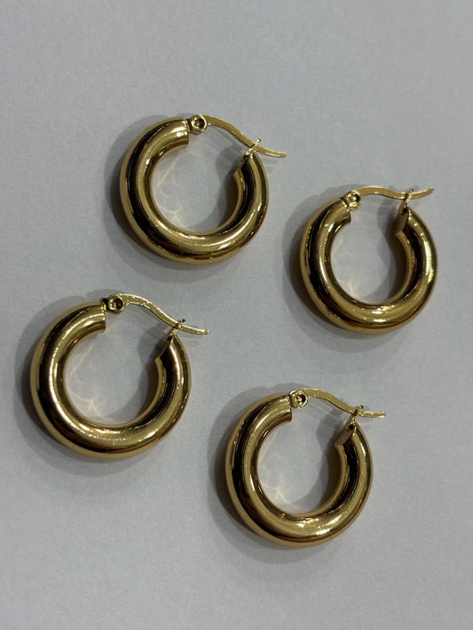632-B2 argollas acero dorado x12