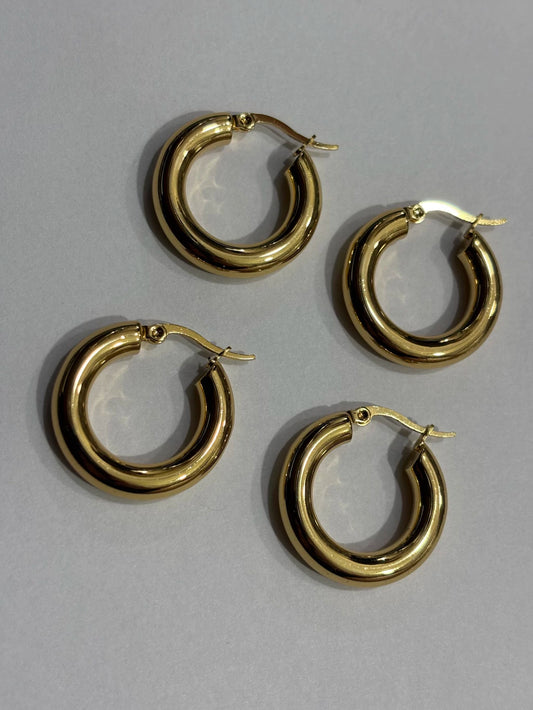 632-B3 argollas acero dorado x12