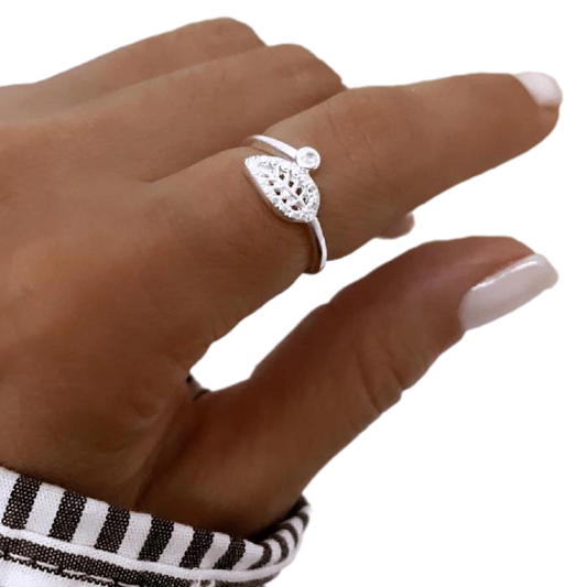 Anillo Hoja c/ Piedra AN17