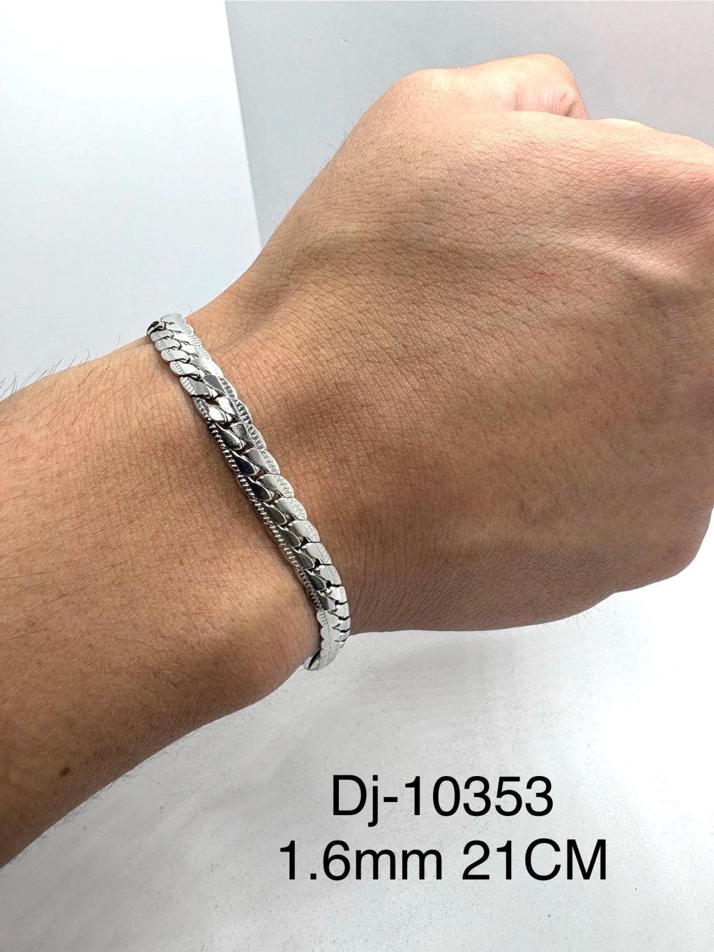 Dj-10353 1.6MM 21CM pulsera acero plateado