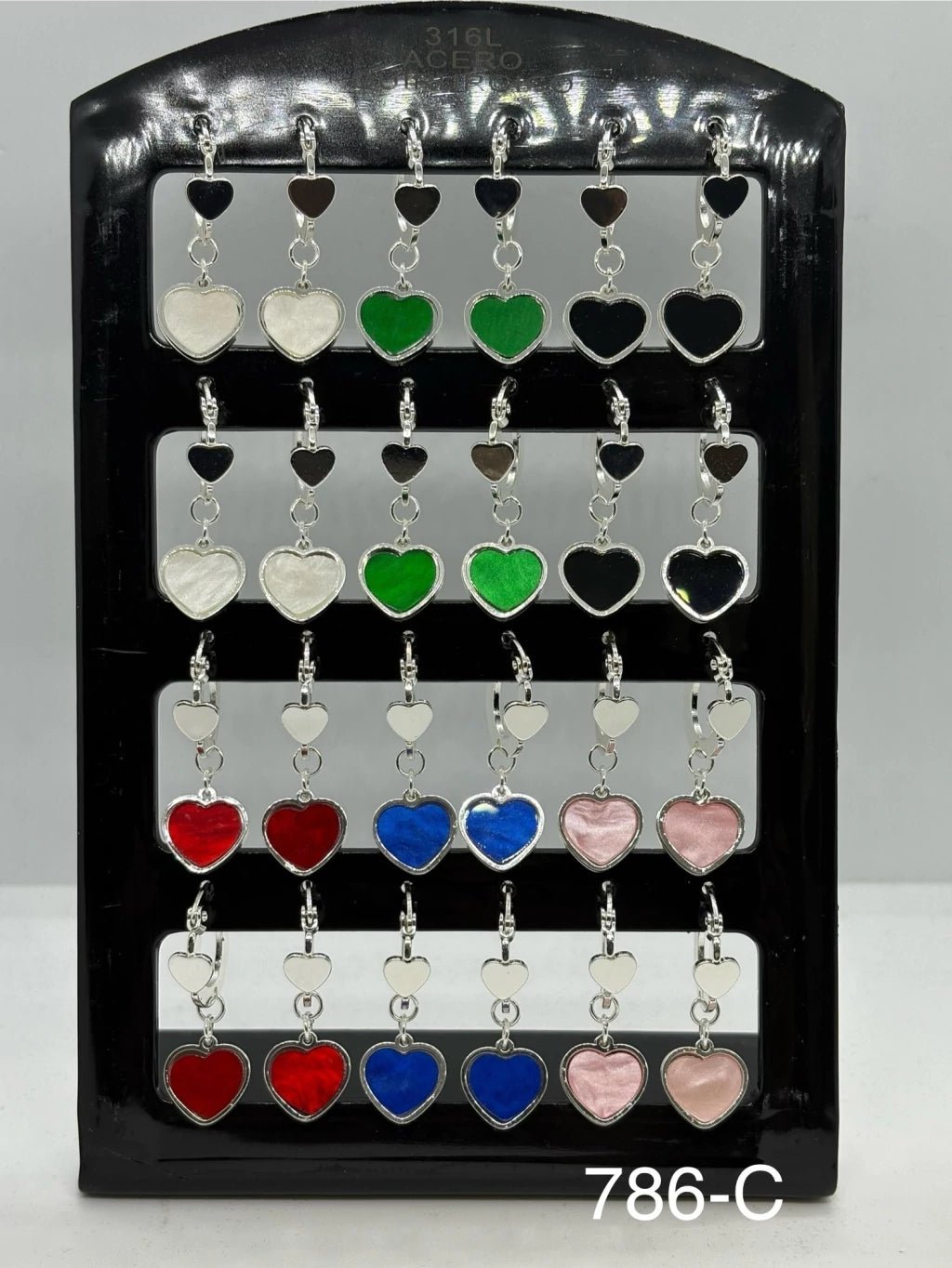 786-C aritos colgantes con forma de corazón