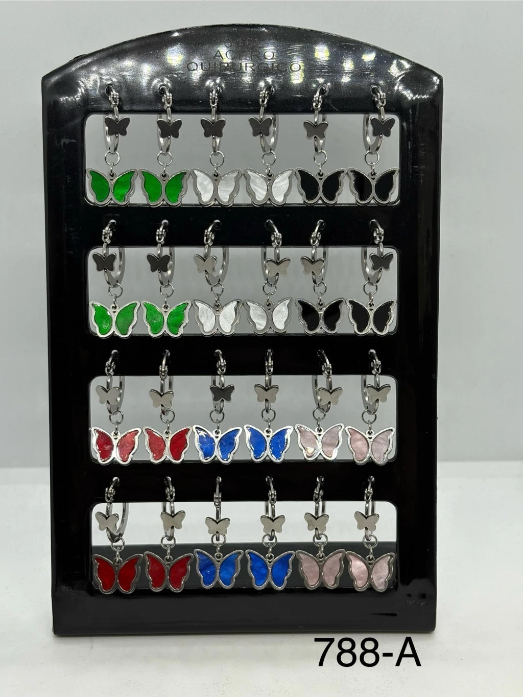 788-A aritos colgantes con forma de mariposa