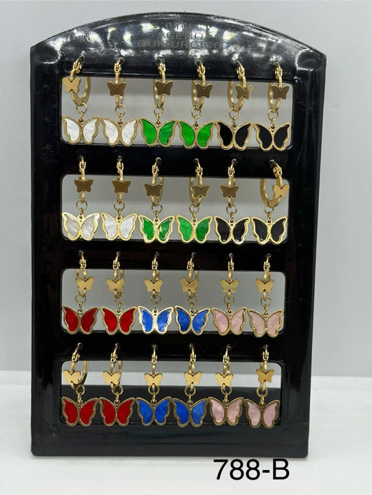 788-B aritos colgantes con forma de mariposa