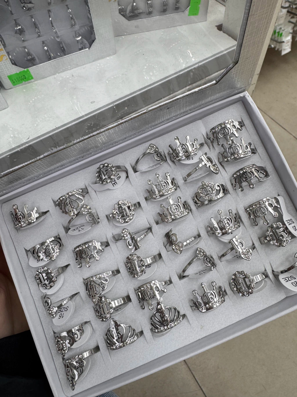 -302A Anillos acero plateado x36