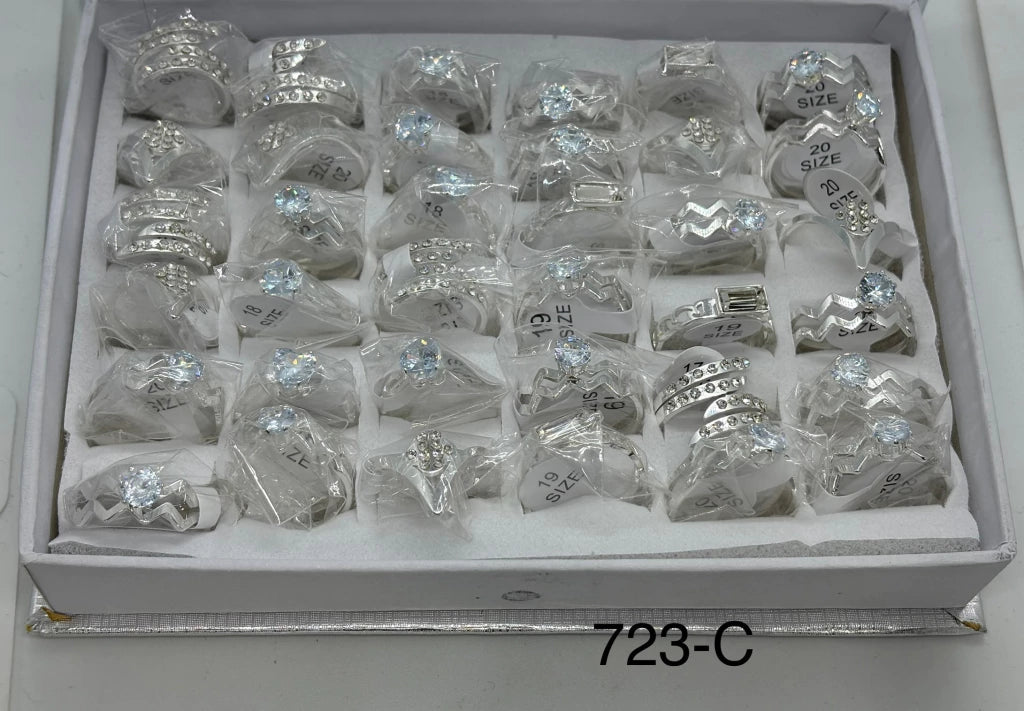 723-C anillos de acero blanco x36