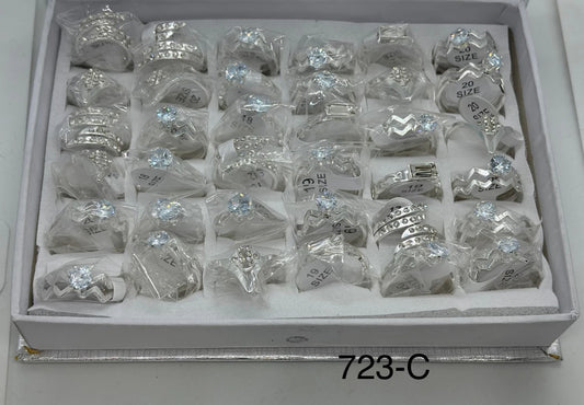 723-C anillos de acero blanco x36