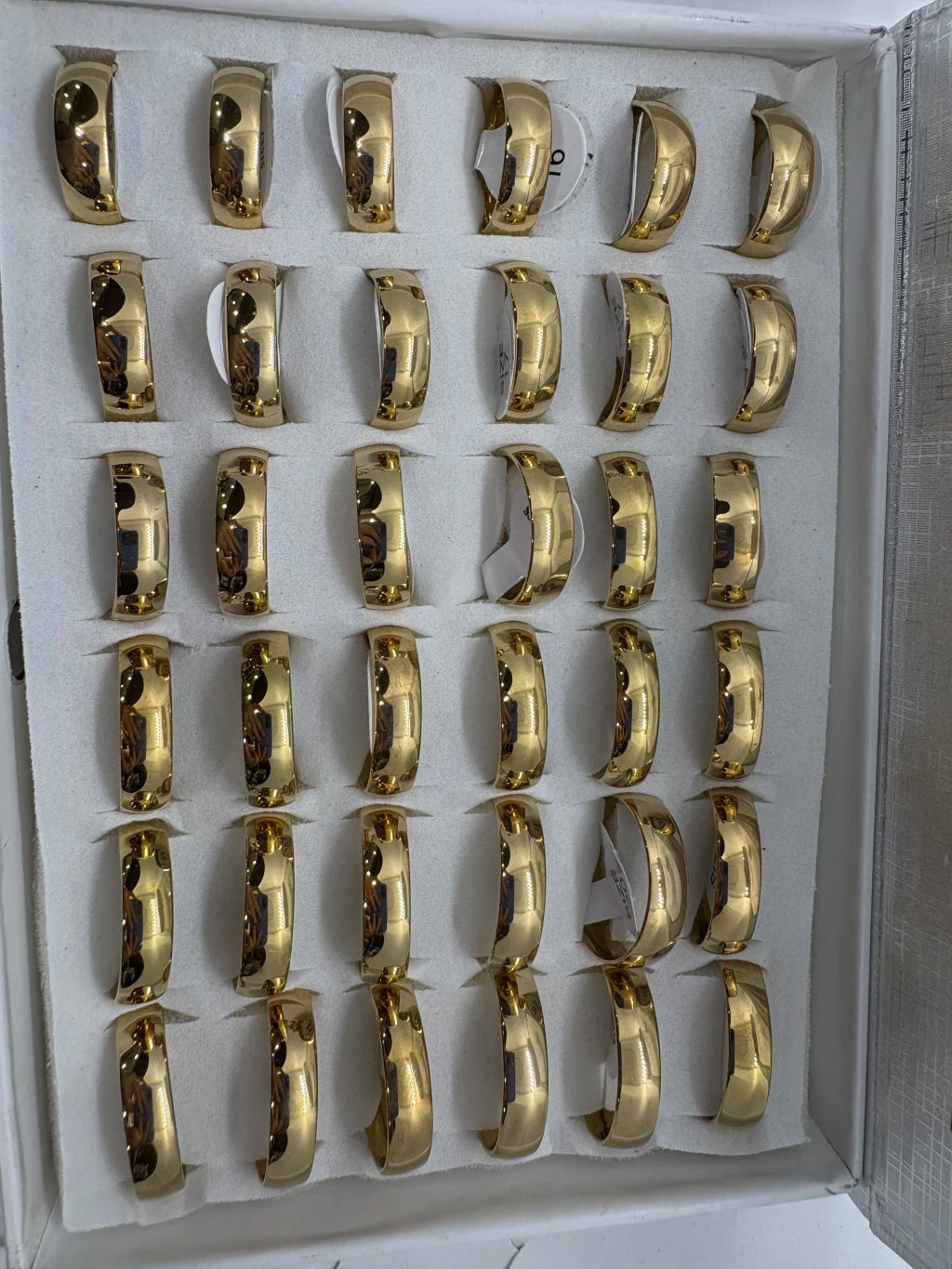 Anillos lizos de acero dorado 407-B-6mm