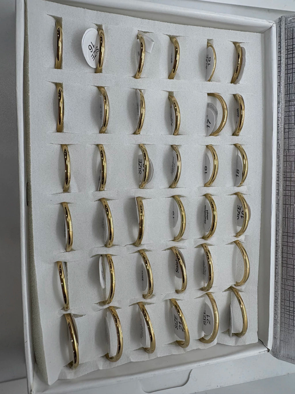 Anillos lizos de acero dorado 407-B-2mm