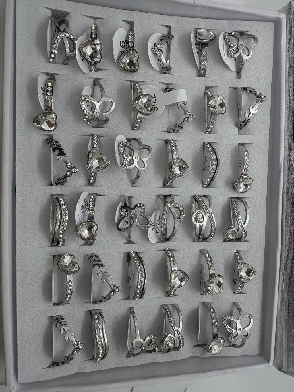 Anillos de acero con strass 728-A