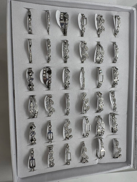 Anillos de acero con strass 864-A