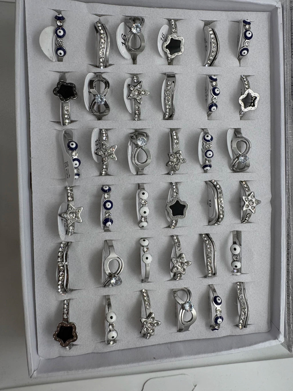 Anillos de acero con strass 753-A