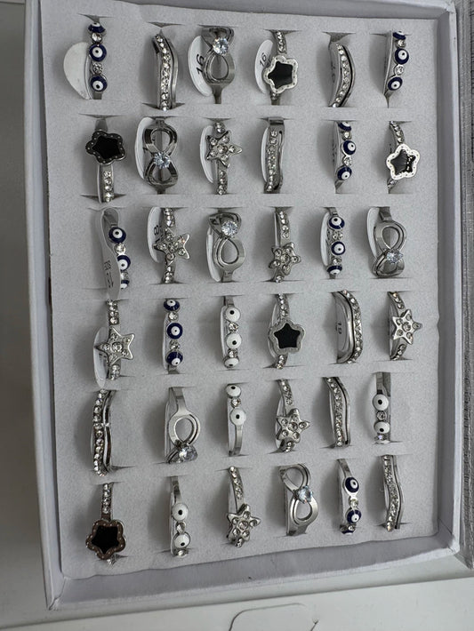 Anillos de acero con strass 753-A
