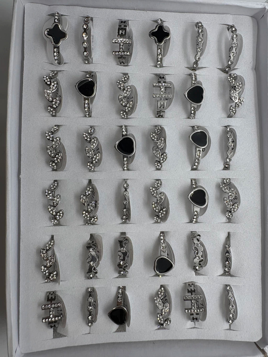 Anillos de acero con strass 732-A