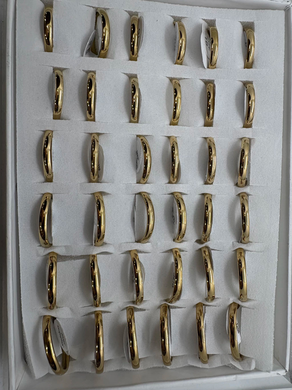 Anillos lizos de acero dorado 407-B-3mm