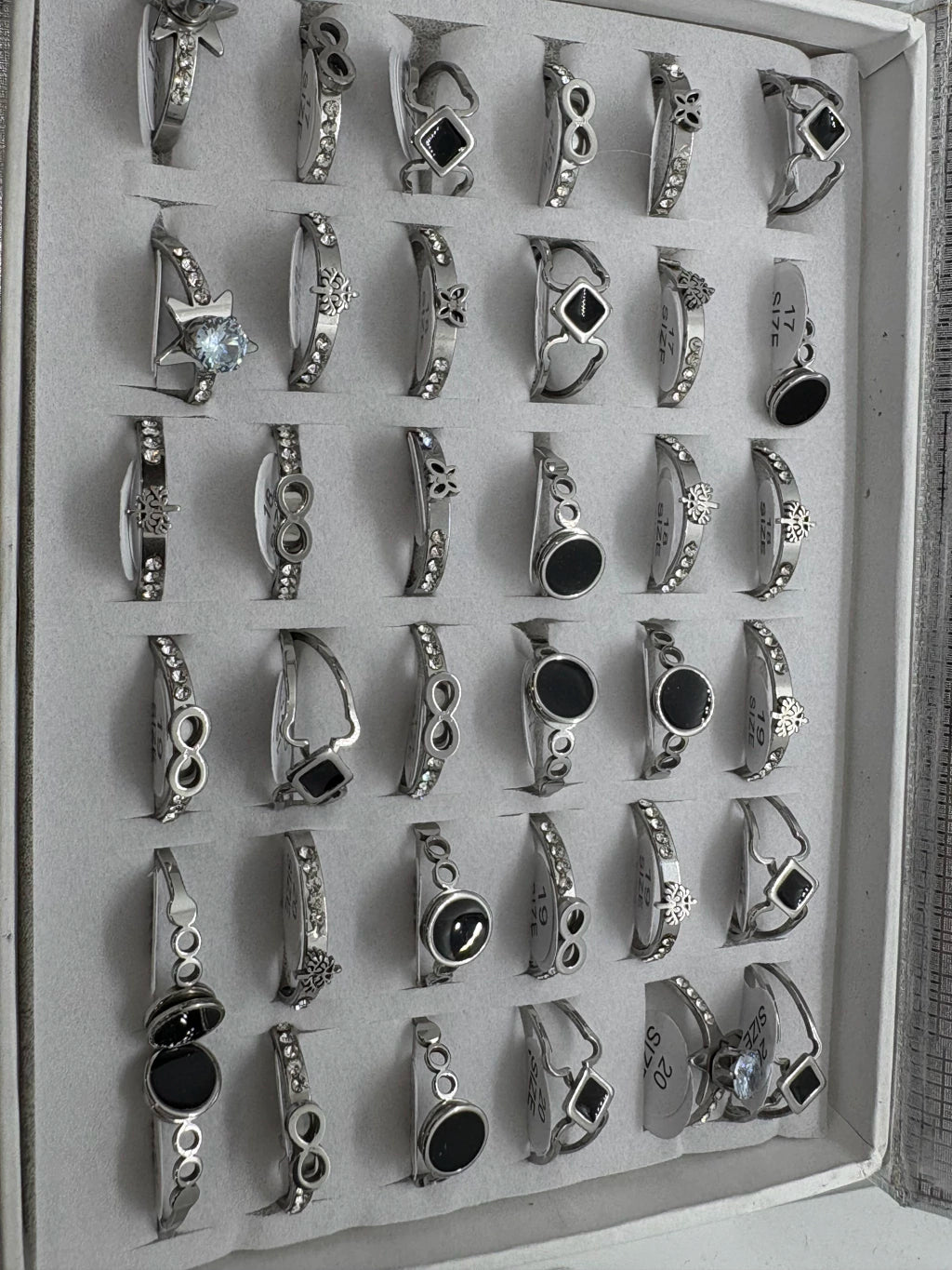 Anillos de acero con strass 737-A