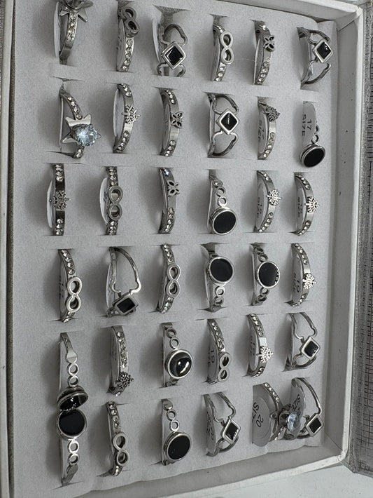 Anillos de acero con strass 737-A