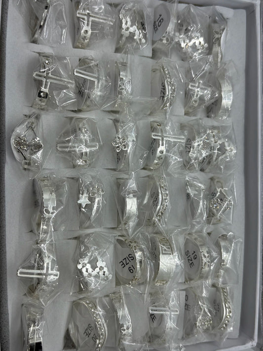 Anillos de acero con strass 740-C