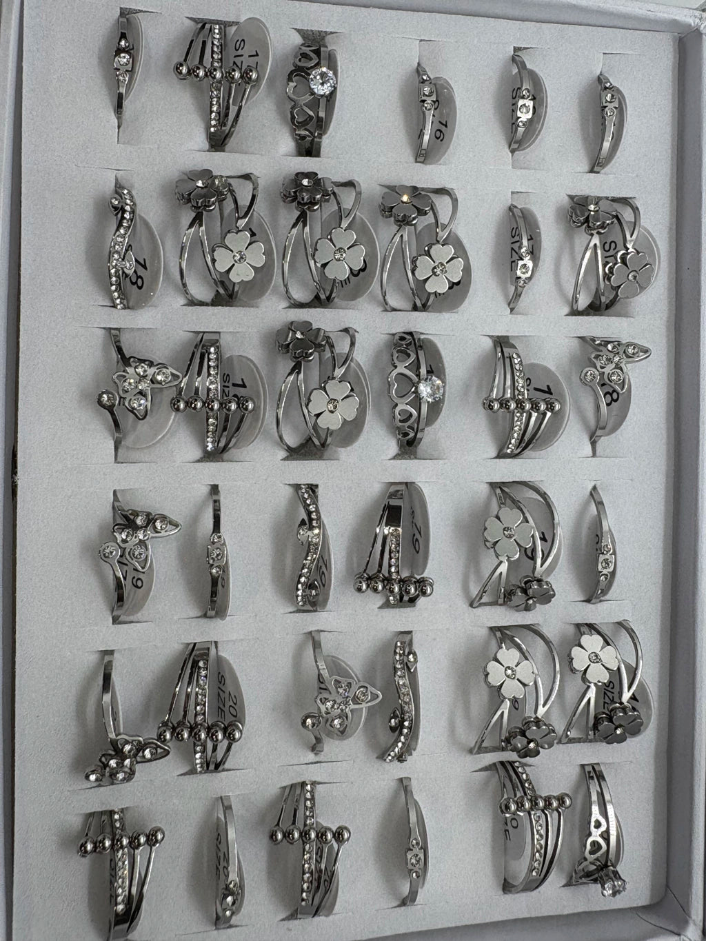 Anillos de acero con strass 866-A