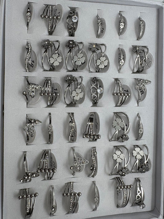 Anillos de acero con strass 866-A